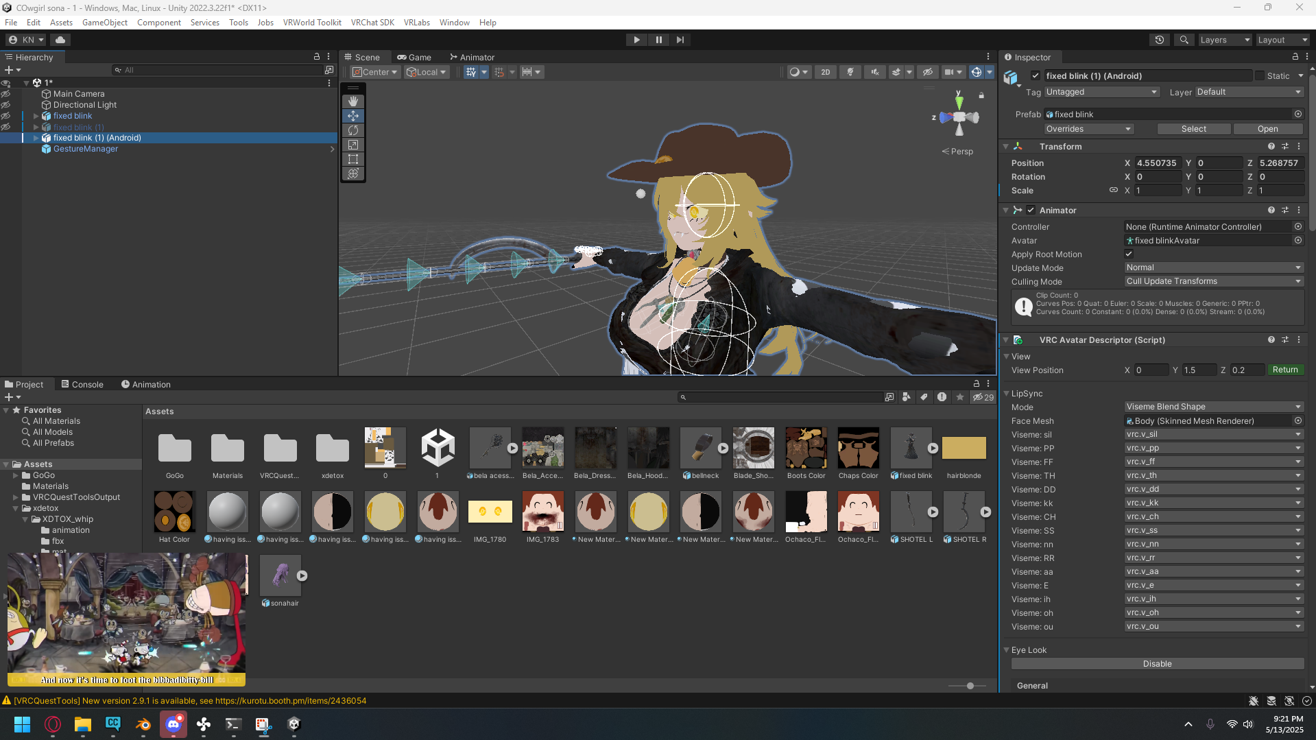 VRChat avatar in Unity